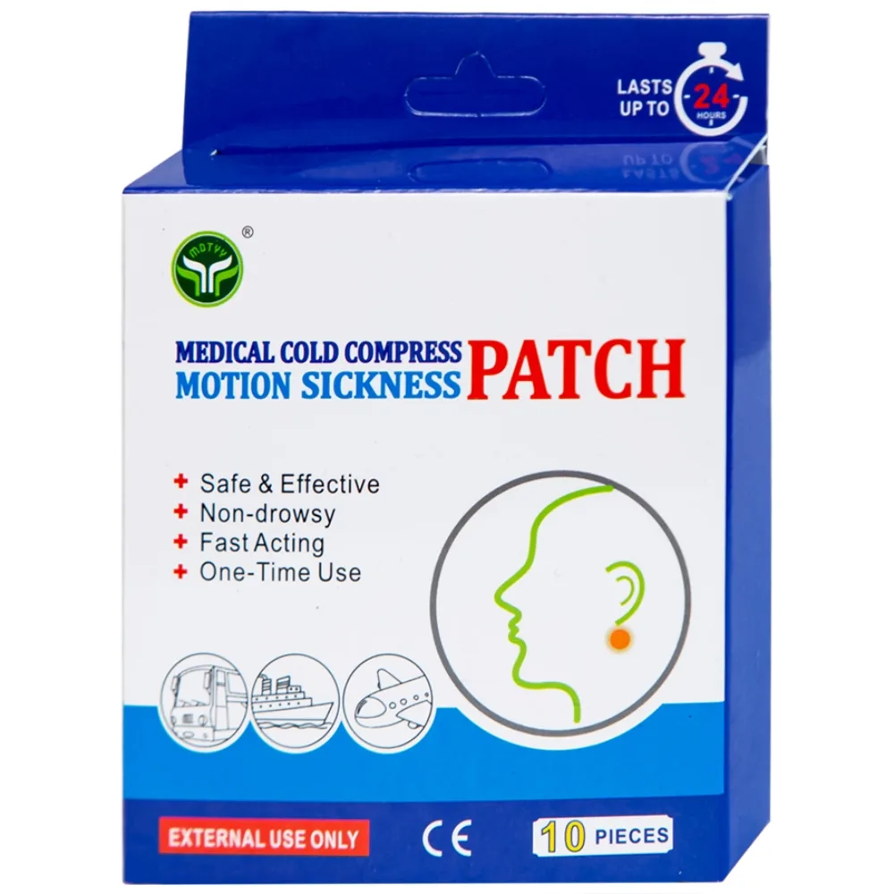 Hình ảnh Miếng dán lạnh MDT chống say tàu xe, giảm nôn, buồn nôn (5 túi x 2 miếng)