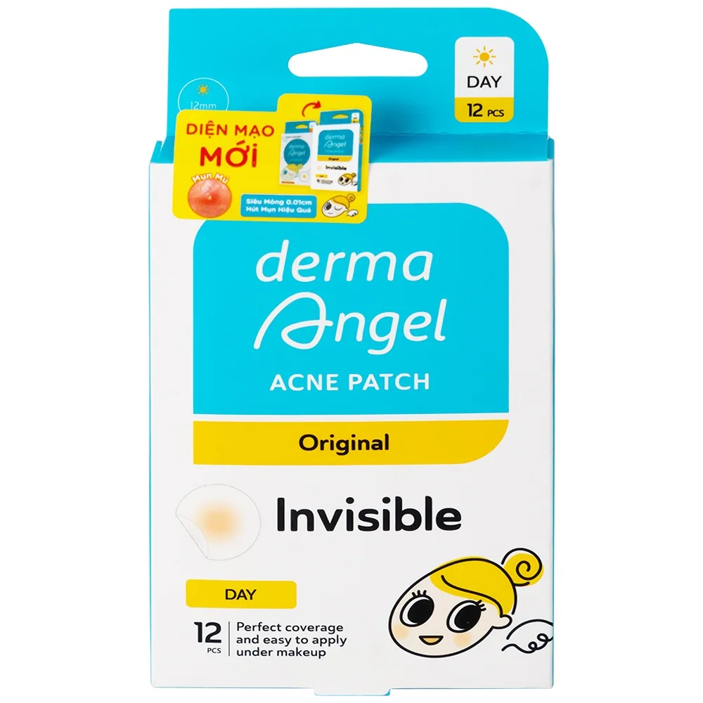 Hình ảnh Miếng dán mụn ban ngày DermaAngel hút mụn nhanh chóng và làm lành vết thương sau mụn (12 miếng x 15g)