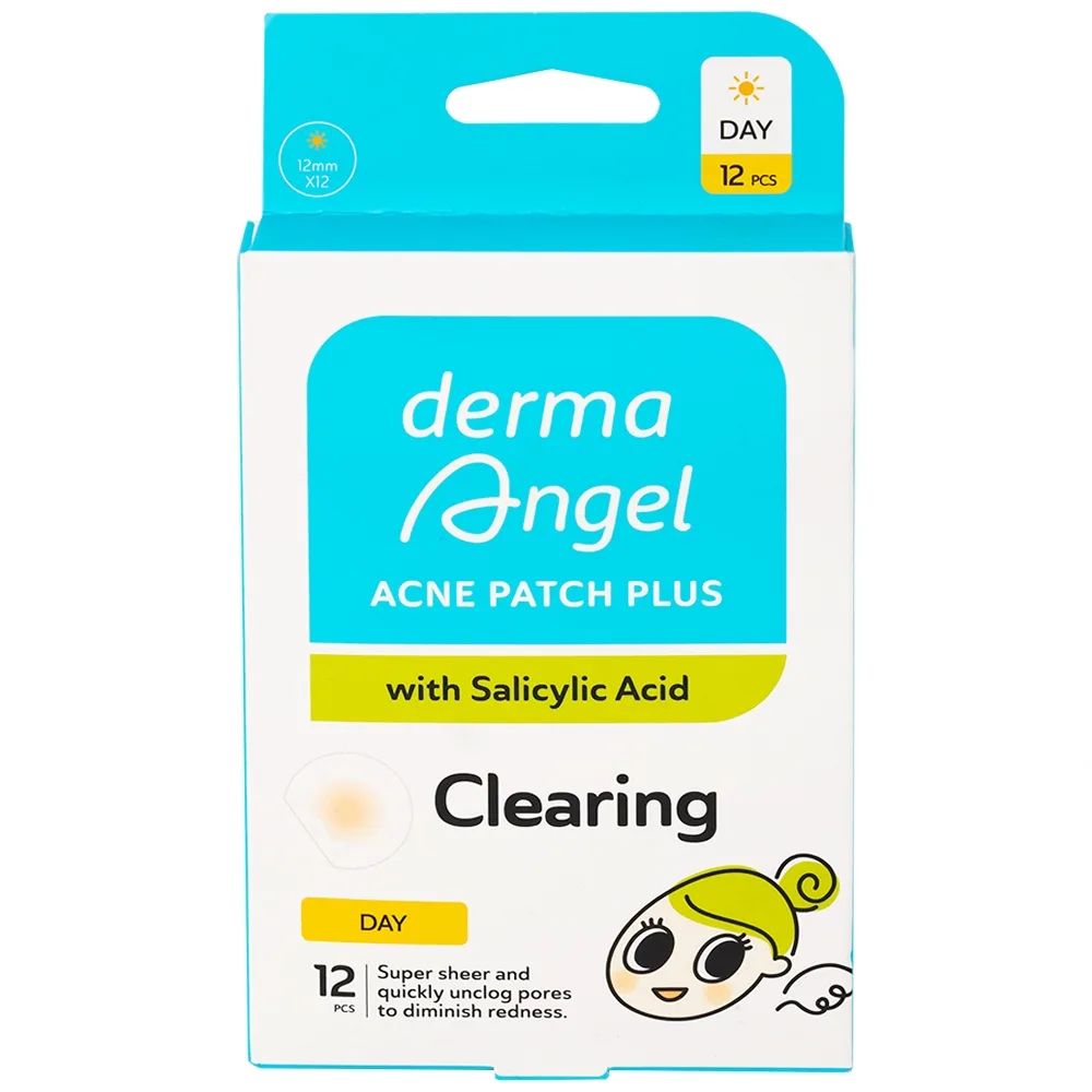 Hình ảnh Miếng dán mụn ban ngày Derma Angel Plus (12 miếng) hút dịch mủ, làm lành vết thương nhanh chóng