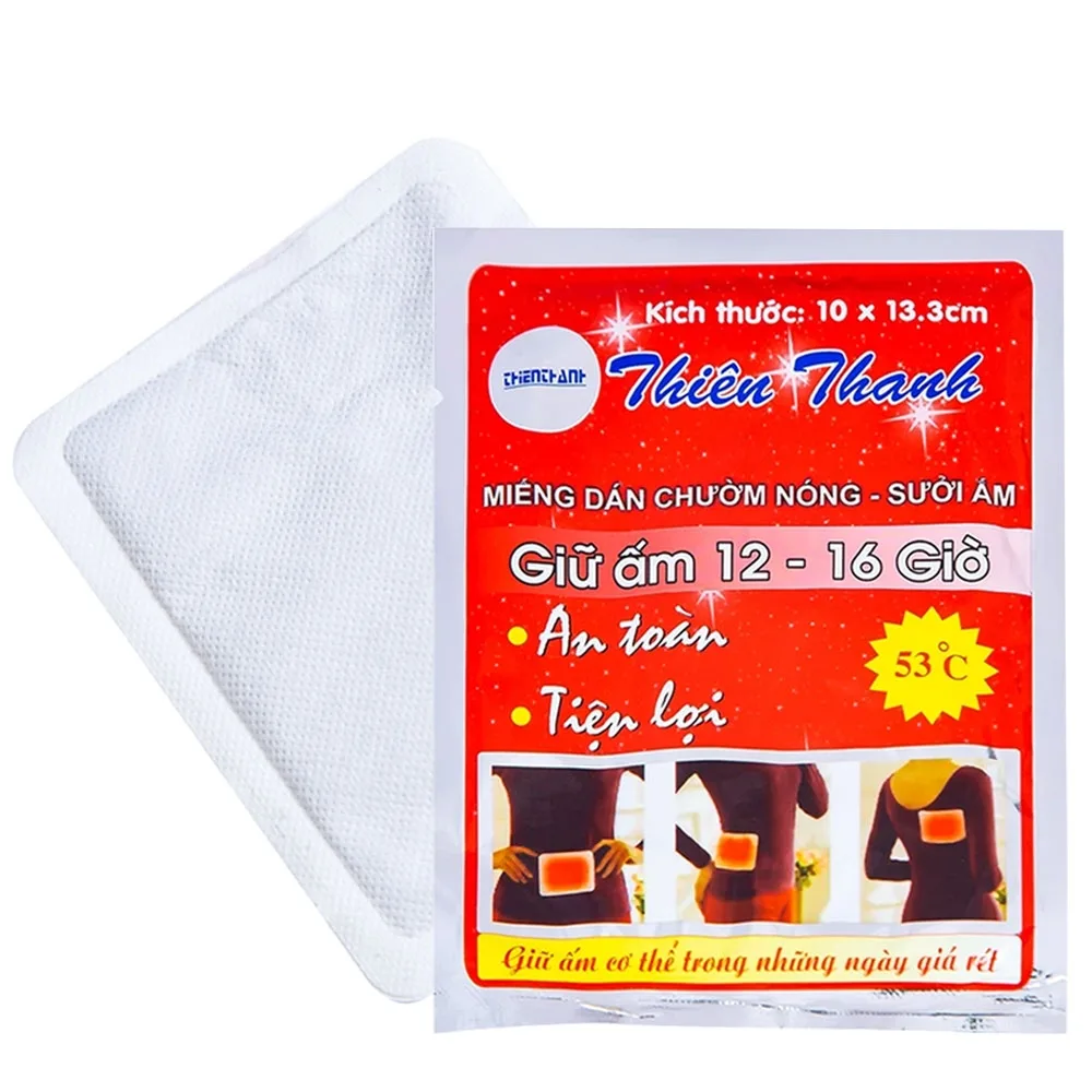 Hình ảnh Miếng dán chườm nóng, sưởi ấm Thiên Thanh dùng để giữ ấm trong mùa lạnh (10 miếng)