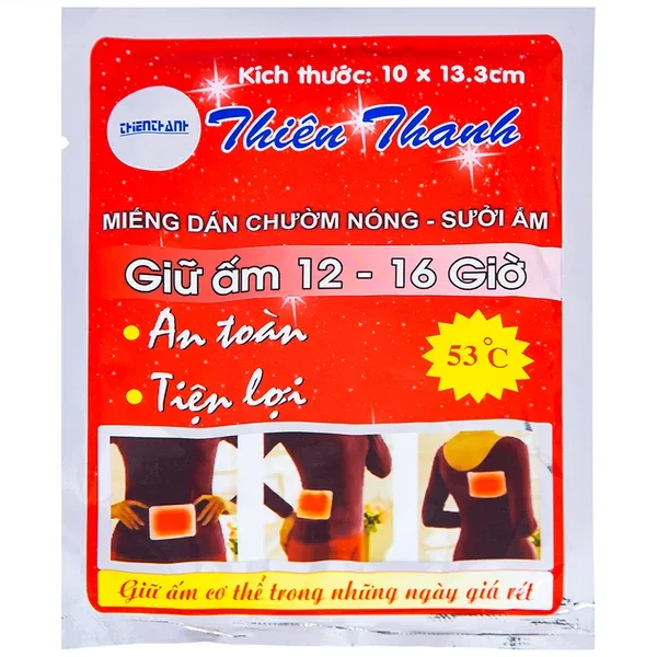 Hình ảnh Miếng dán chườm nóng, sưởi ấm Thiên Thanh dùng để giữ ấm trong mùa lạnh (10 miếng)