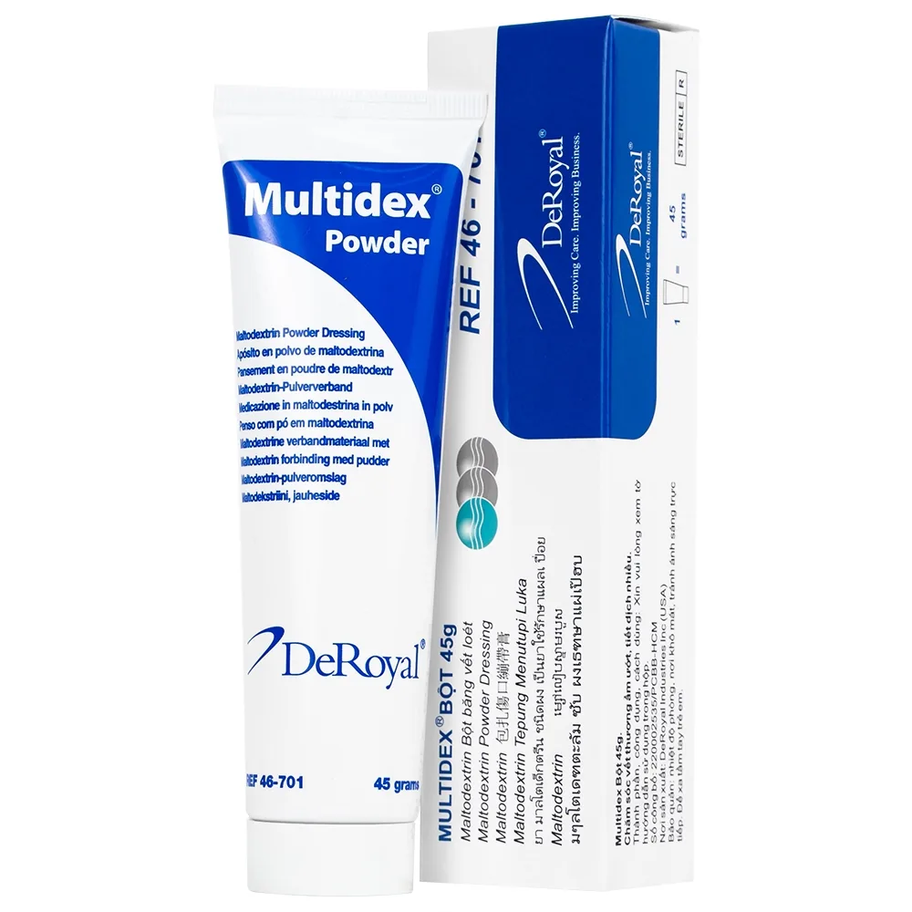 Hình ảnh Bột Multidex 45g DeRoyal hỗ trợ điều trị viêm nhiễm da, làm lành các vết loét mãn tính
