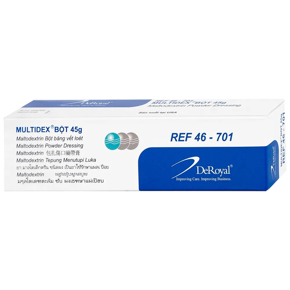 Hình ảnh Bột Multidex 45g DeRoyal hỗ trợ điều trị viêm nhiễm da, làm lành các vết loét mãn tính