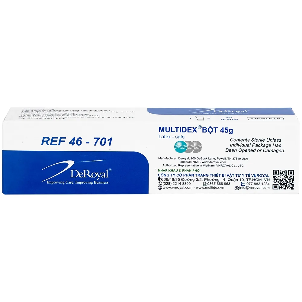 Hình ảnh Bột Multidex 45g DeRoyal hỗ trợ điều trị viêm nhiễm da, làm lành các vết loét mãn tính