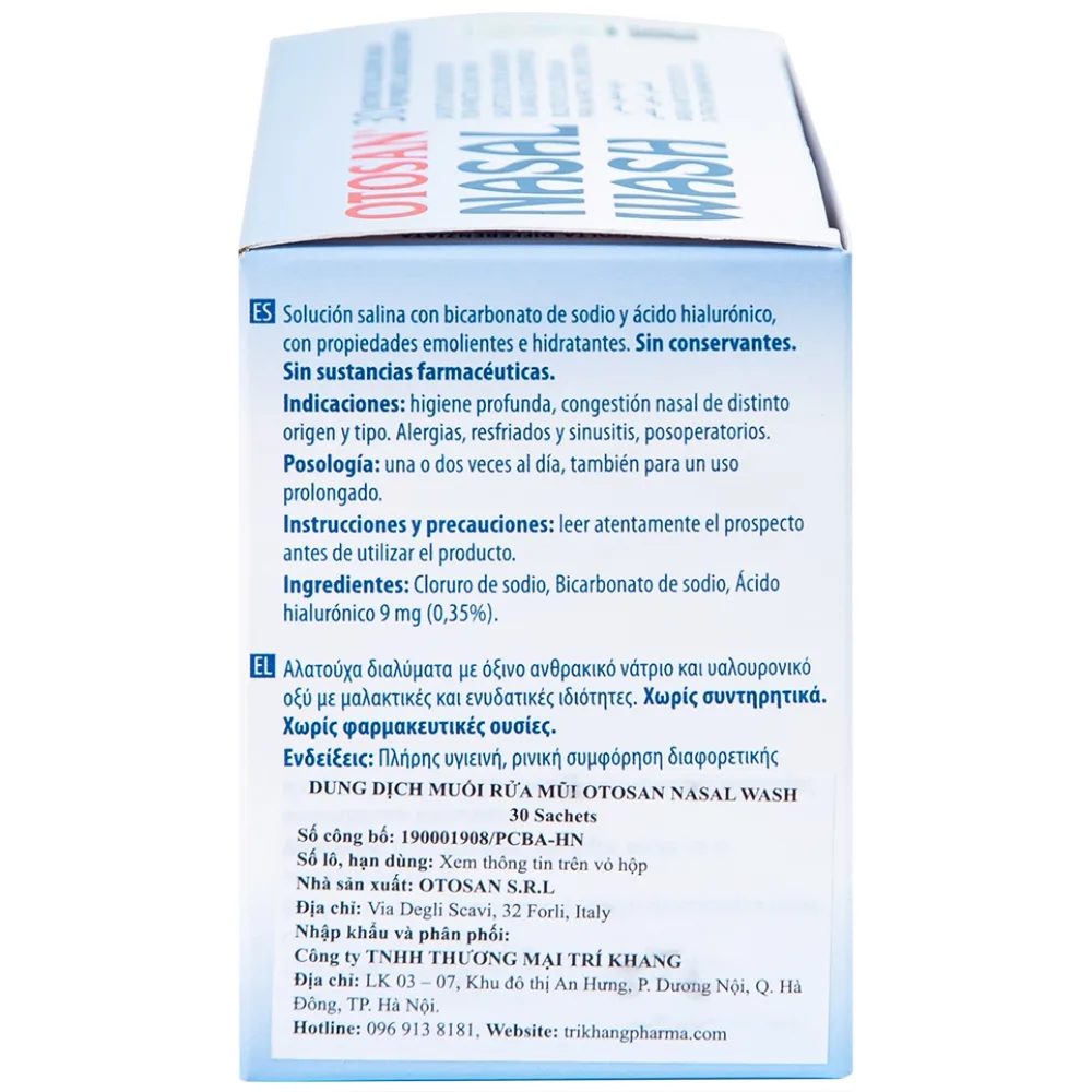 Hình ảnh Dung dịch muối rửa mũi Otosan Nasal Wash làm sạch sâu và giảm chứng viêm mũi dị ứng, cảm lạnh (30 gói)