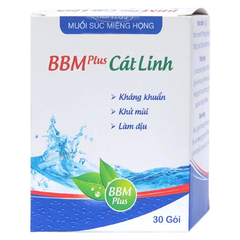 Hình ảnh Muối Súc Miệng Họng BBM Plus Cát Linh kháng khuẩn, khử mùi, làm dịu (30 gói)