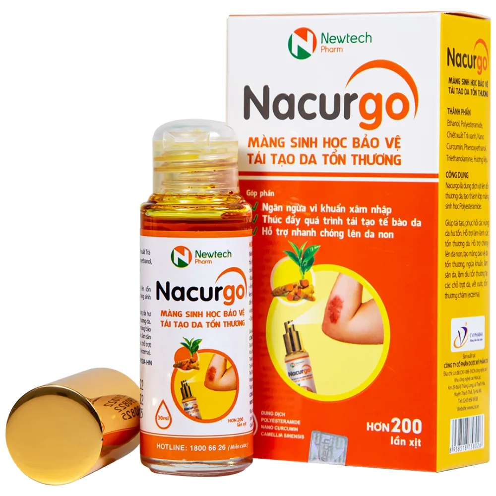 Hình ảnh Dung dịch xịt Nacurgo Đại Bắc tạo màng sinh học tái tạo da tổn thương (30ml)