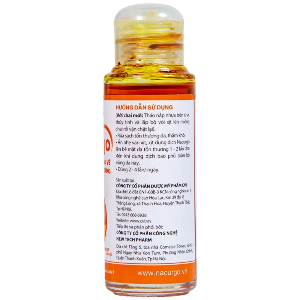 Hình ảnh Dung dịch xịt Nacurgo Đại Bắc tạo màng sinh học tái tạo da tổn thương (30ml)