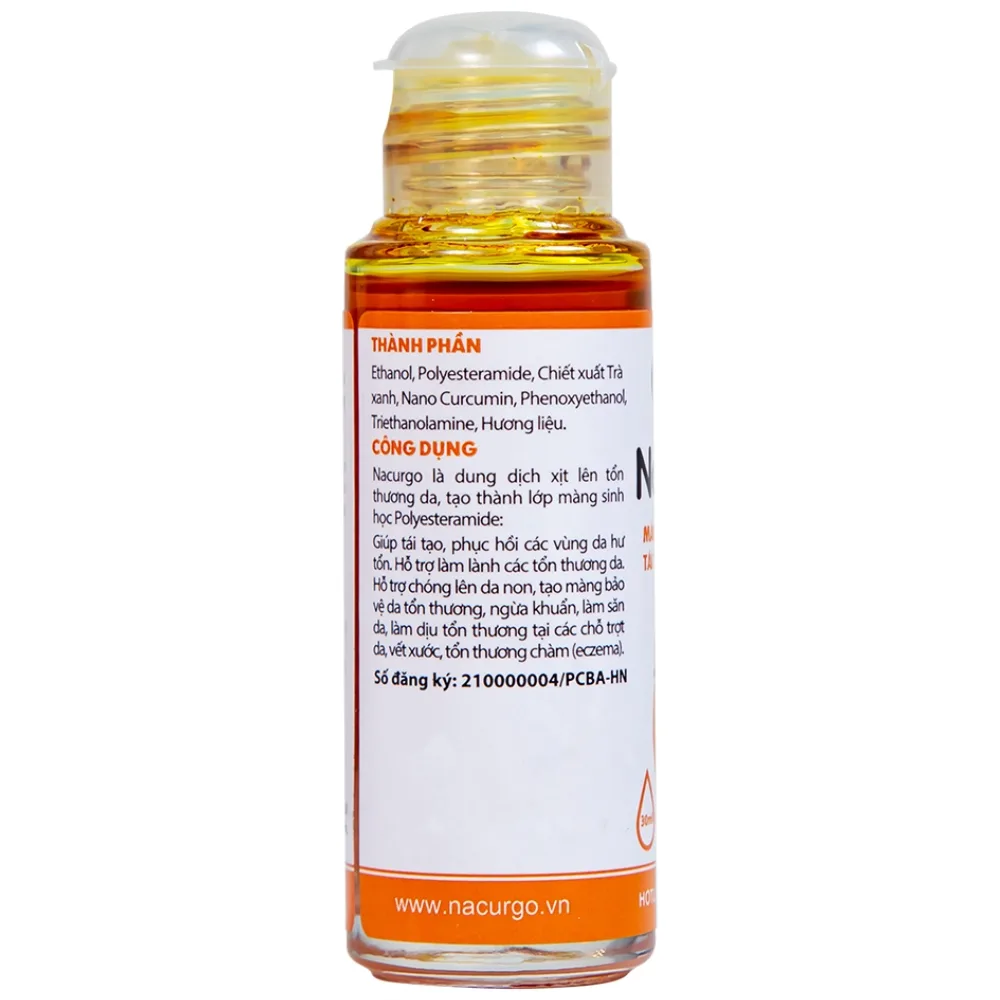 Hình ảnh Dung dịch xịt Nacurgo Đại Bắc tạo màng sinh học tái tạo da tổn thương (30ml)