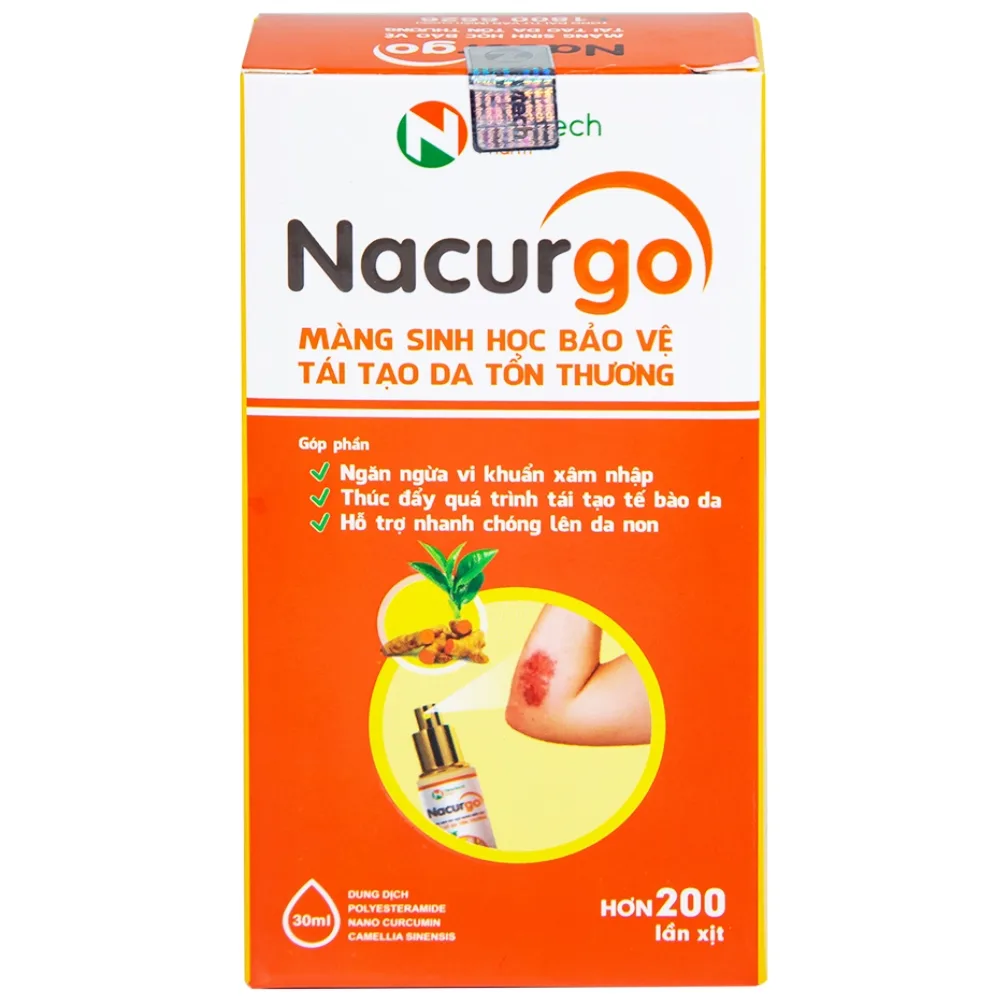 Hình ảnh Dung dịch xịt Nacurgo Đại Bắc tạo màng sinh học tái tạo da tổn thương (30ml)