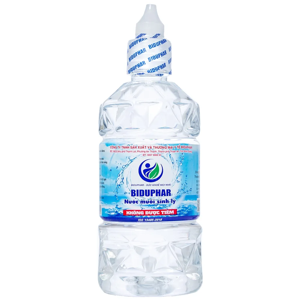 Hình ảnh Nước muối sinh lý Biduphar Natri Clorid 0.9% dùng để súc miệng hằng ngày (20 chai)