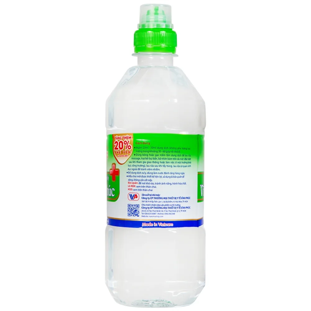 Hình ảnh Nước muối Vĩnh Phúc Natriclorid 0.9% Smiles làm sạch răng, khử mùi hôi khoang miệng (600ml)