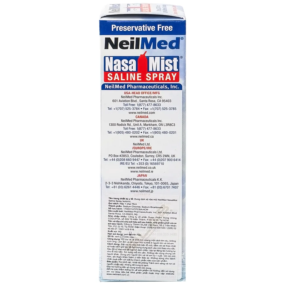 Hình ảnh Dung dịch xịt rửa mũi NeilMed Nasa Mist làm ẩm và làm trơn mũi bị khô (75ml)