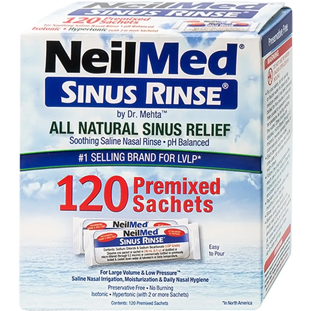 Hình ảnh Gói hỗn hợp pha dung dịch rửa mũi NeilMed Sinus Rinse giảm và ngăn ngừa các chứng viêm mũi dị ứng (120 gói)