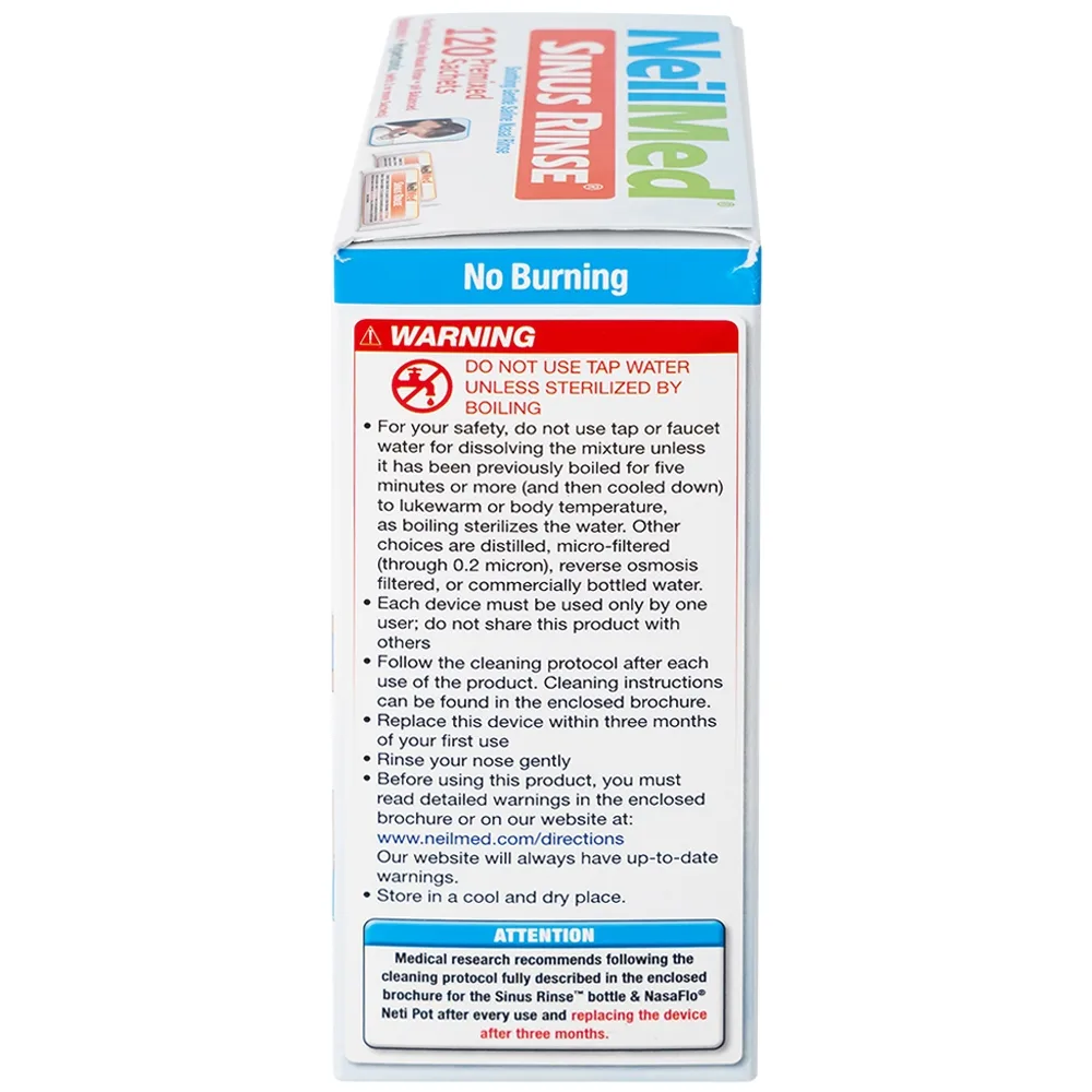 Hình ảnh Muối rửa mũi Neilmed Sinus Rinse Kids giảm và ngăn ngừa các chứng viêm mũi dị ứng cho trẻ (120 gói)