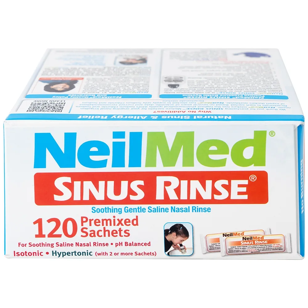 Hình ảnh Muối rửa mũi Neilmed Sinus Rinse Kids giảm và ngăn ngừa các chứng viêm mũi dị ứng cho trẻ (120 gói)