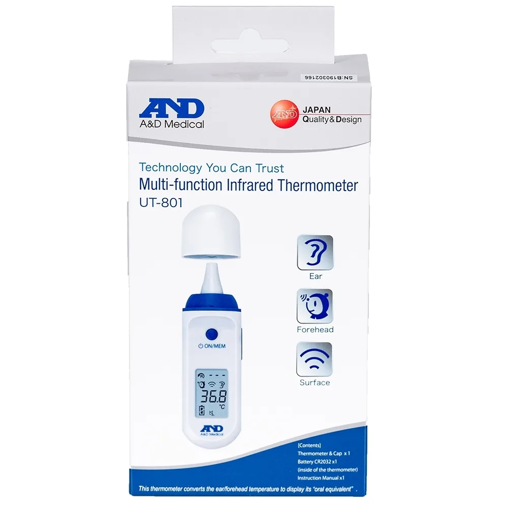 Hình ảnh Nhiệt kế hồng ngoại đo tai, trán AND A&D Medical UT-801 đo nhanh, chính xác chỉ sau 1 giây