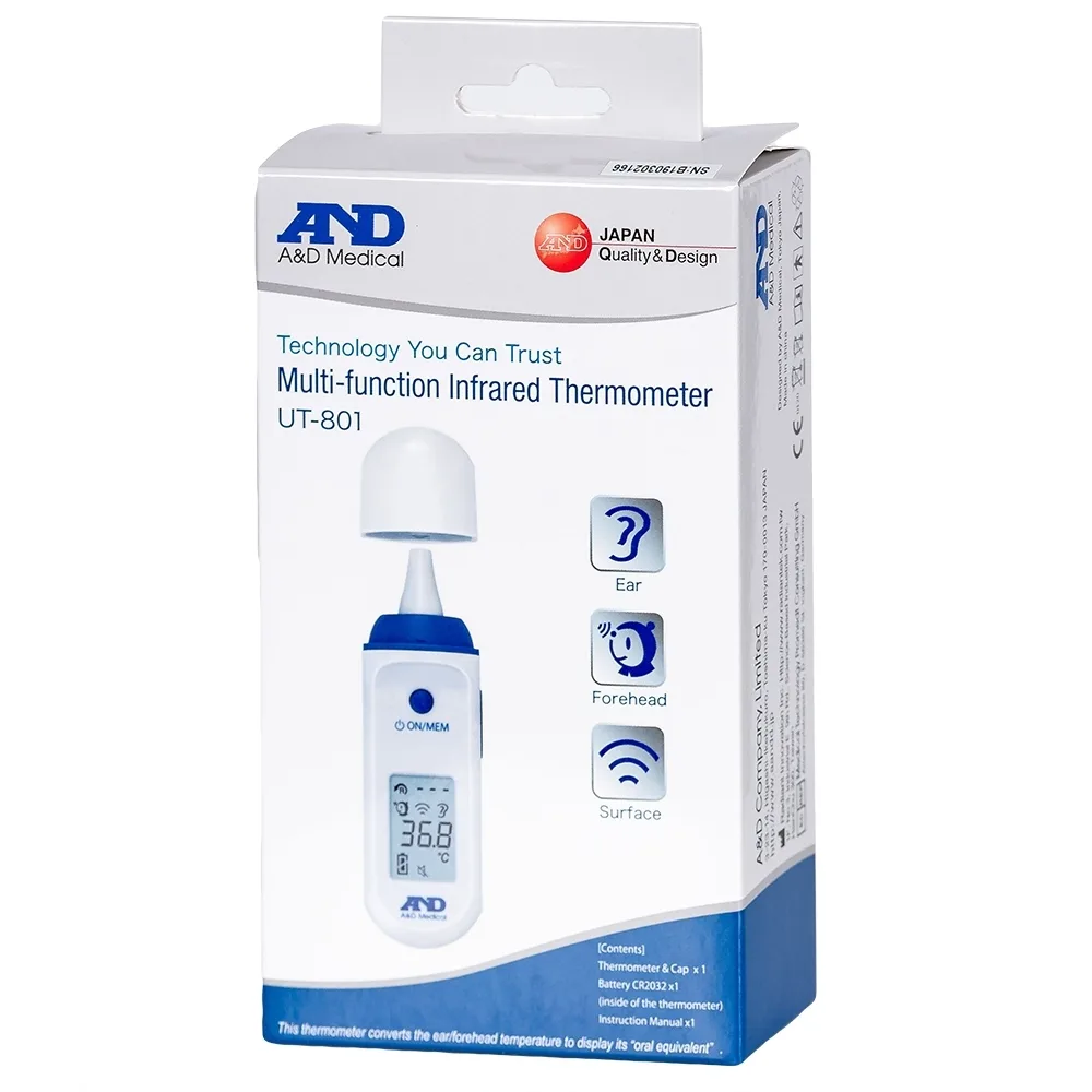 Hình ảnh Nhiệt kế hồng ngoại đo tai, trán AND A&D Medical UT-801 đo nhanh, chính xác chỉ sau 1 giây