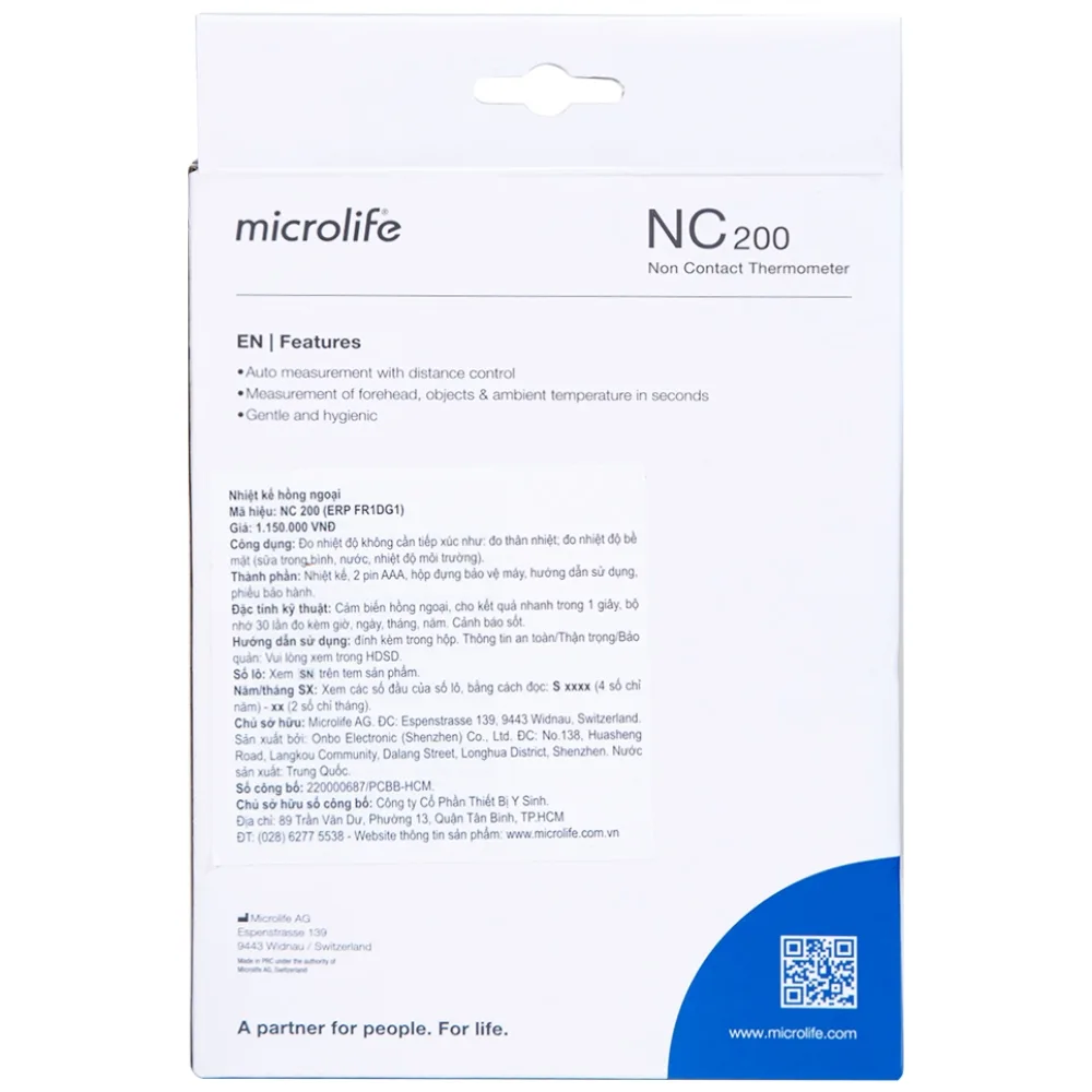 Hình ảnh Nhiệt kế hồng ngoại đo trán Microlife NC200 không cần tiếp xúc, cho kết quả sau 1 giây