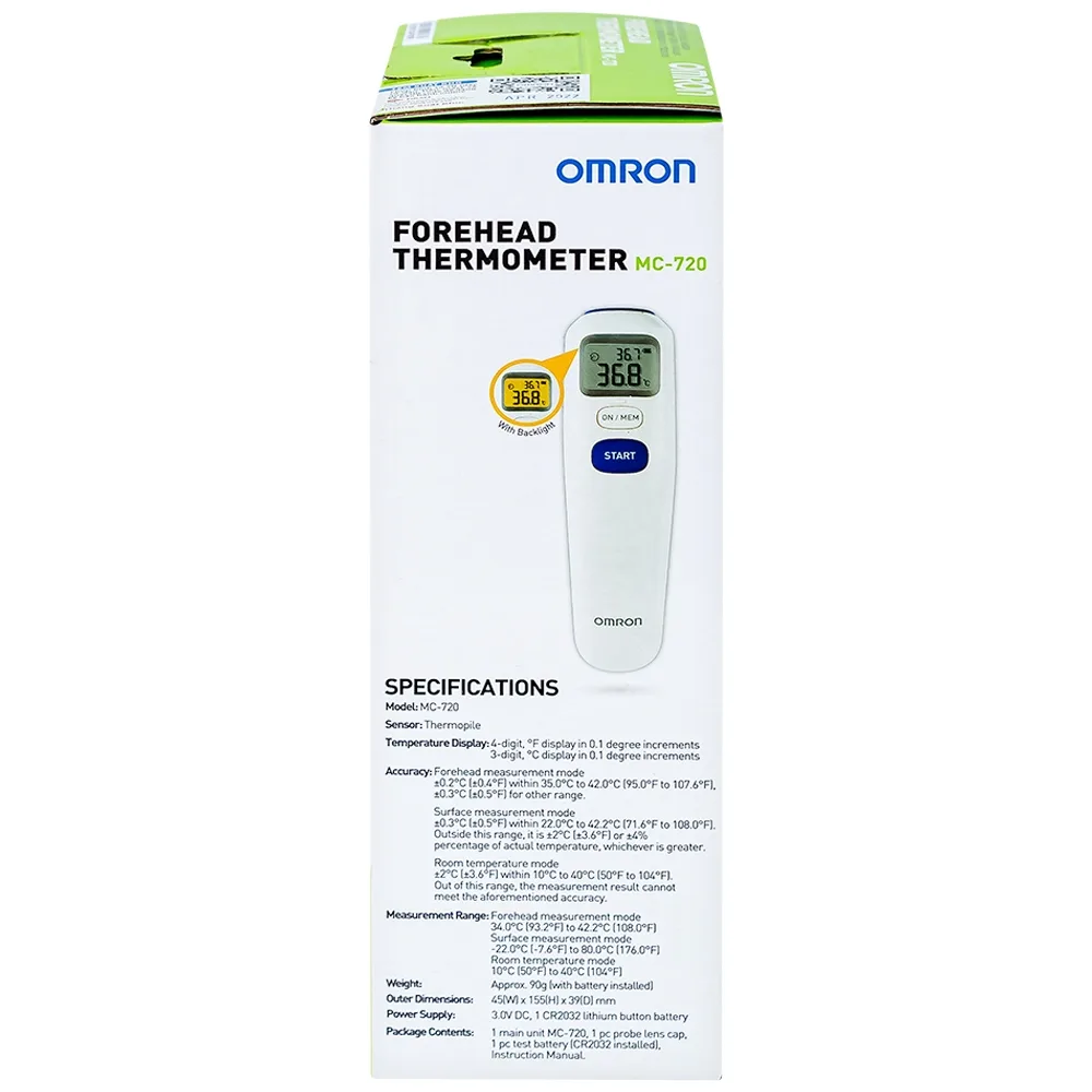 Hình ảnh Nhiệt kế đo ở trán Omron Forehead Thermometer MC-720 cho kết quả tức thì