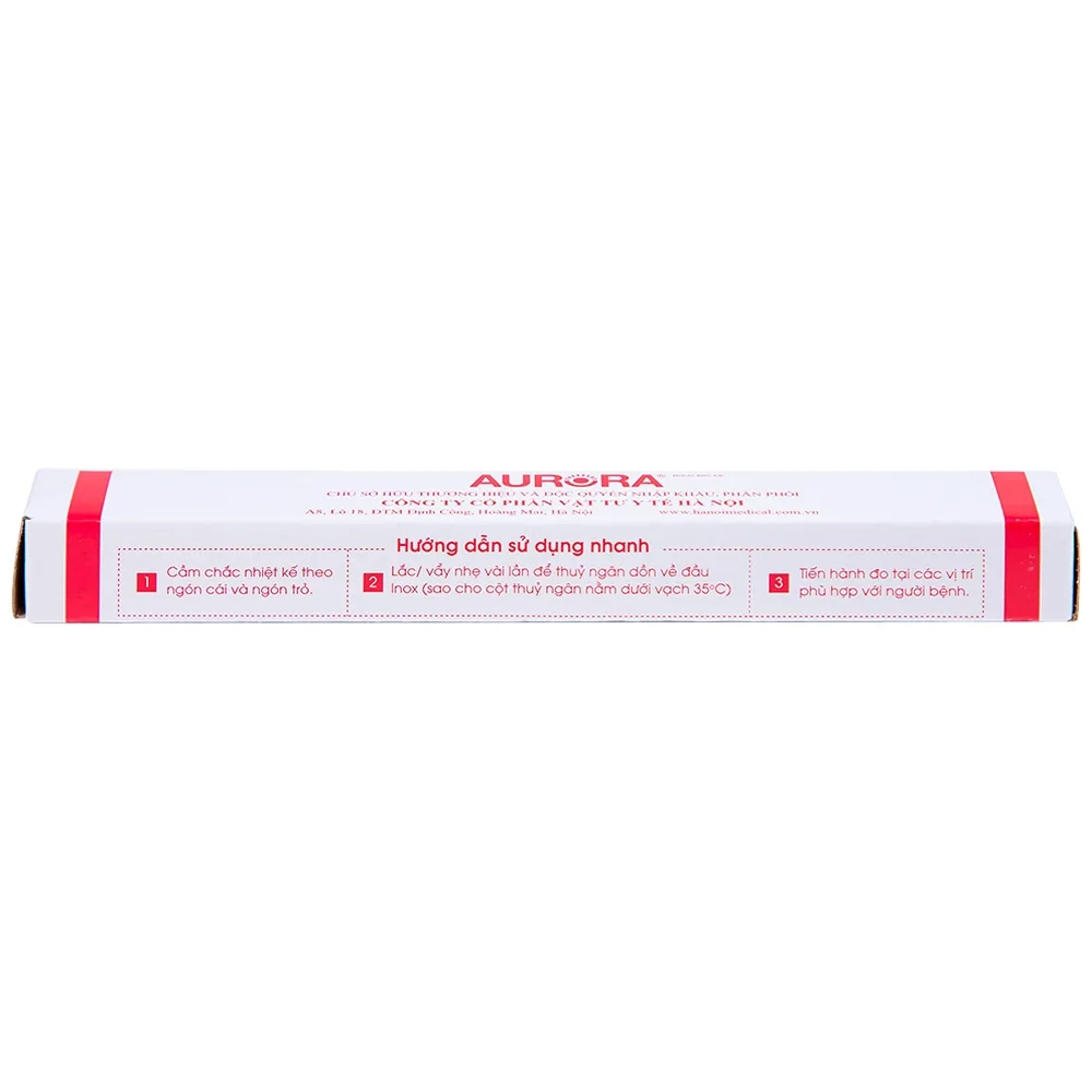 Hình ảnh Nhiệt kế thủy tinh Aurora HMP 6001-A/B đo thân nhiệt có vạch chia độ rõ nét (12 Cái)