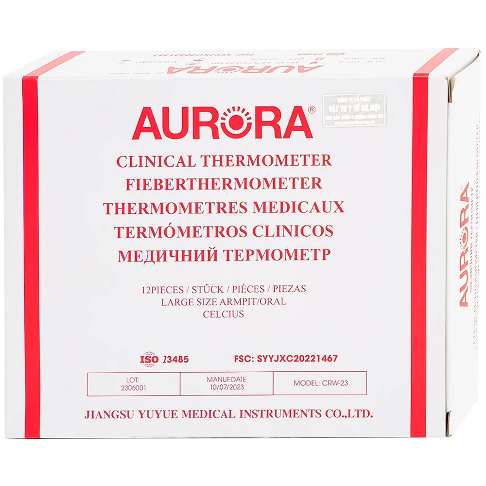 Hình ảnh Nhiệt kế y khoa Aurora CRW-23 đo nhiệt độ cơ thể (12 cái)