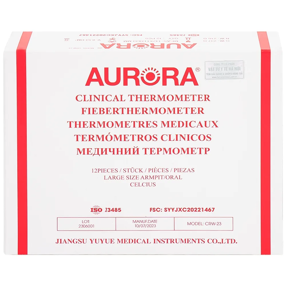 Hình ảnh Nhiệt kế y khoa Aurora CRW-23 đo nhiệt độ cơ thể (12 cái)