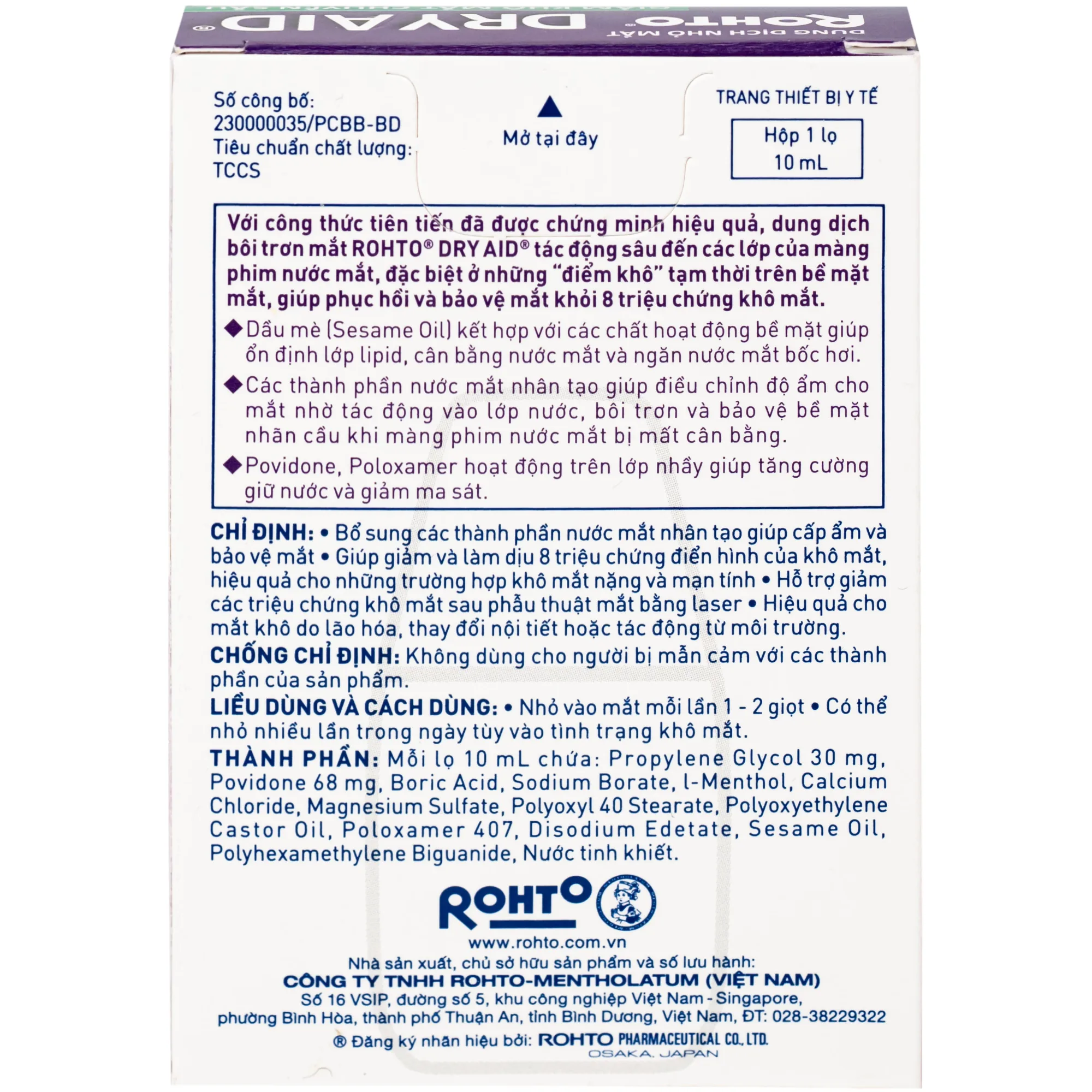 Hình ảnh Nhỏ Mắt Rohto Dry Aid 10Ml Cấp Ẩm Bảo Vệ Mắt Khỏi Các Triệu Chứng Khô Mắt