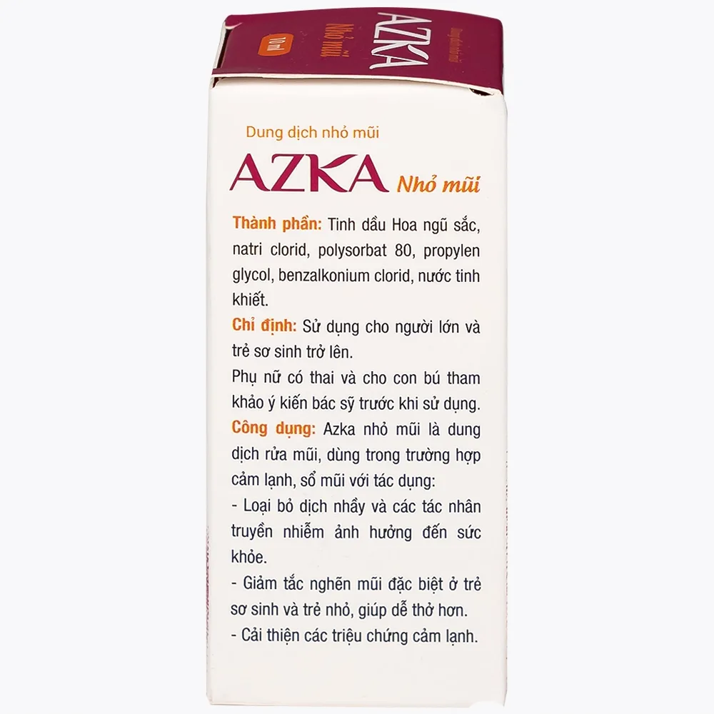 Hình ảnh Dung dịch nhỏ mũi Azka 10ml Anvy dùng trong cảm lạnh, sổ mũi, loại bỏ dịch nhầy