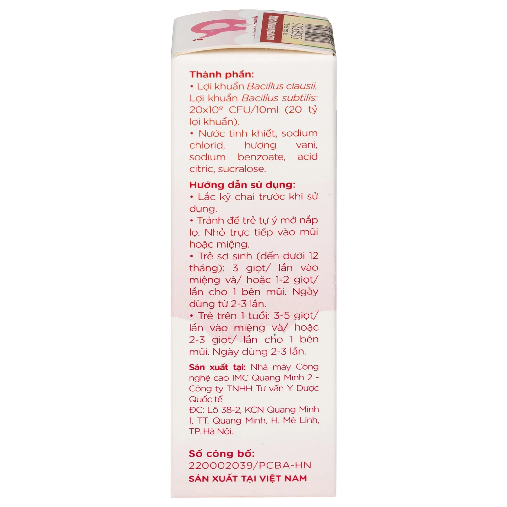 Hình ảnh Nhỏ mũi họng lợi khuẩn Subavax 10ml Á Âu tăng sức đề kháng niêm mạc đường hô hấp trên
