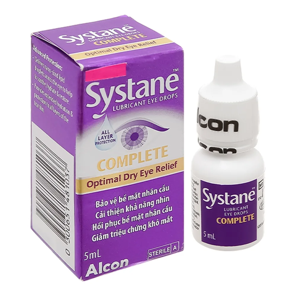 Hình ảnh Nhũ tương nhỏ mắt Systane Complete Alcon 5ml giảm tạm thời các triệu chứng rát và kích ứng do khô mắt