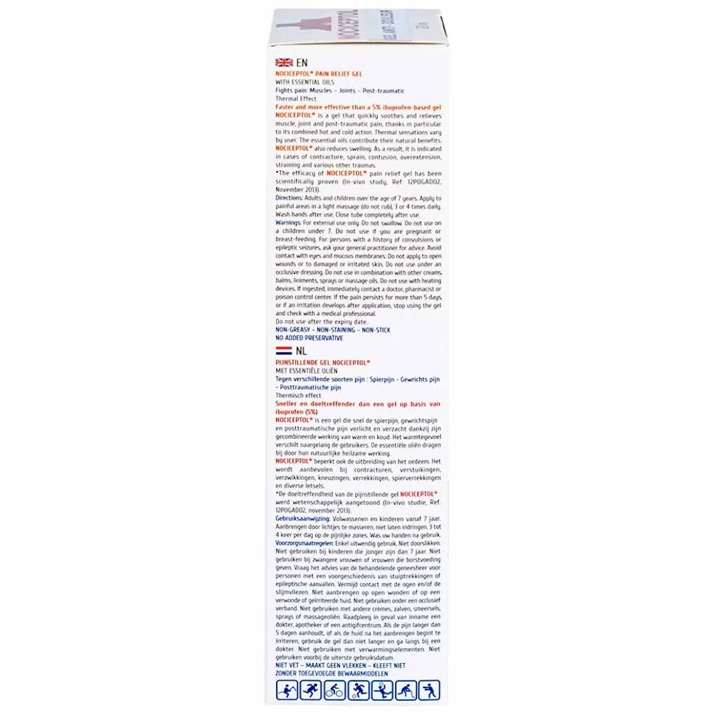 Hình ảnh Gel bôi ngoài da Nociceptol Gel Anti-Douleur Polidis giảm đau, nhức, mỏi cơ (120ml)