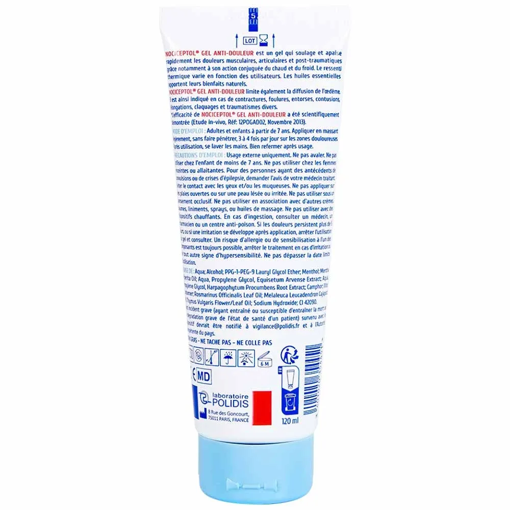 Hình ảnh Gel bôi ngoài da Nociceptol Gel Anti-Douleur Polidis giảm đau, nhức, mỏi cơ (120ml)