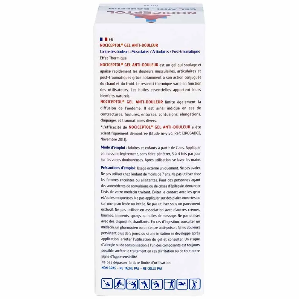 Hình ảnh Gel bôi ngoài da Nociceptol Gel giảm đau, nhức, mỏi cơ, xương, khớp, chấn thương, giảm bầm tím, sưng nề (60ml)