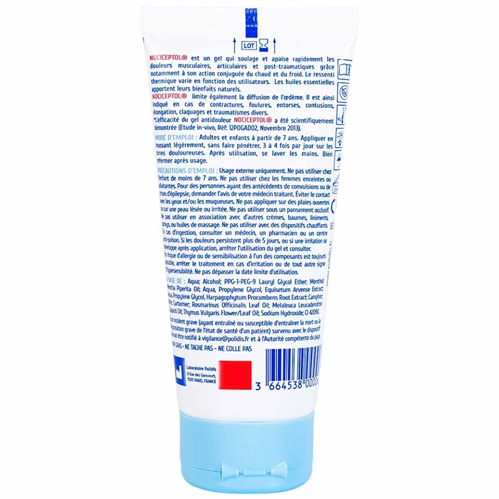 Hình ảnh Gel bôi ngoài da Nociceptol Gel giảm đau, nhức, mỏi cơ, xương, khớp, chấn thương, giảm bầm tím, sưng nề (60ml)