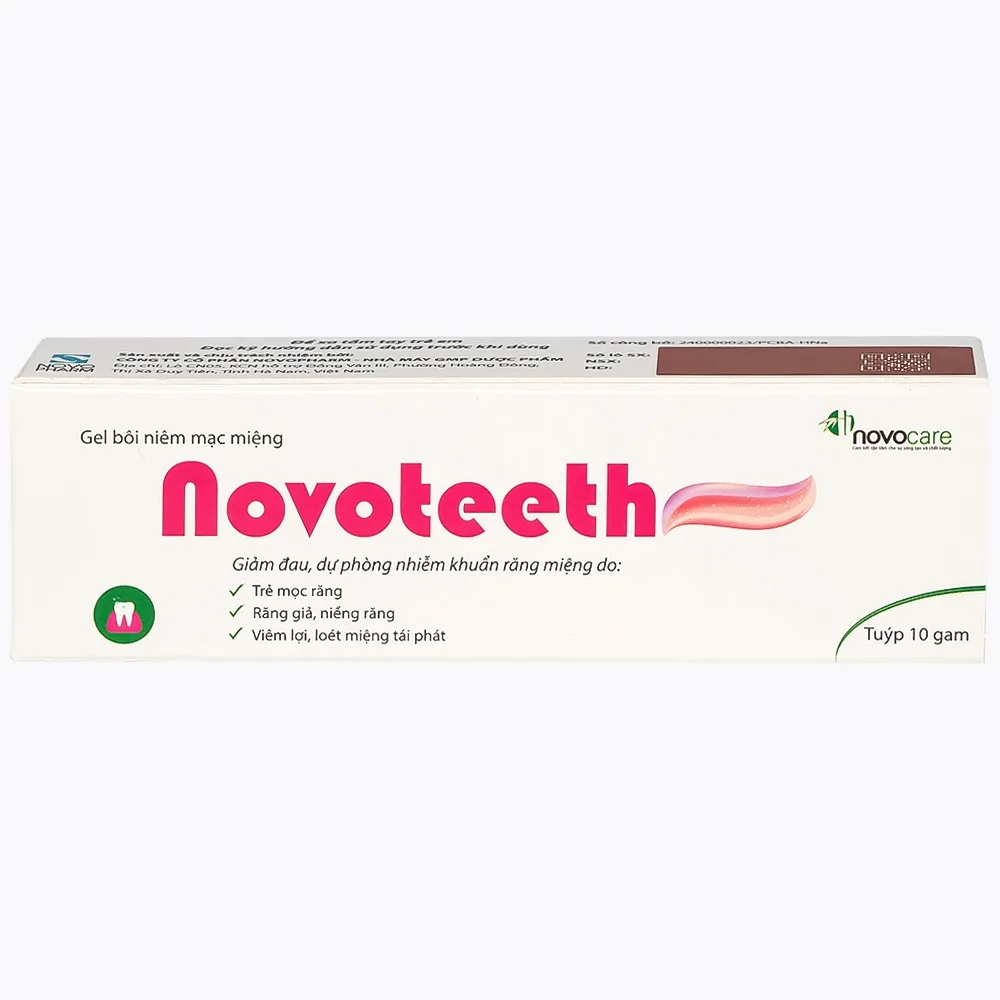 Hình ảnh Gel bôi niêm mạc miệng Novoteeth 10g Novocare giảm đau, dự phòng nhiễm khuẩn răng miệng do trẻ mọc răng