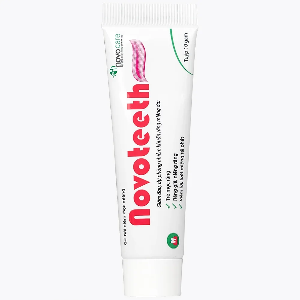 Hình ảnh Gel bôi niêm mạc miệng Novoteeth 10g Novocare giảm đau, dự phòng nhiễm khuẩn răng miệng do trẻ mọc răng