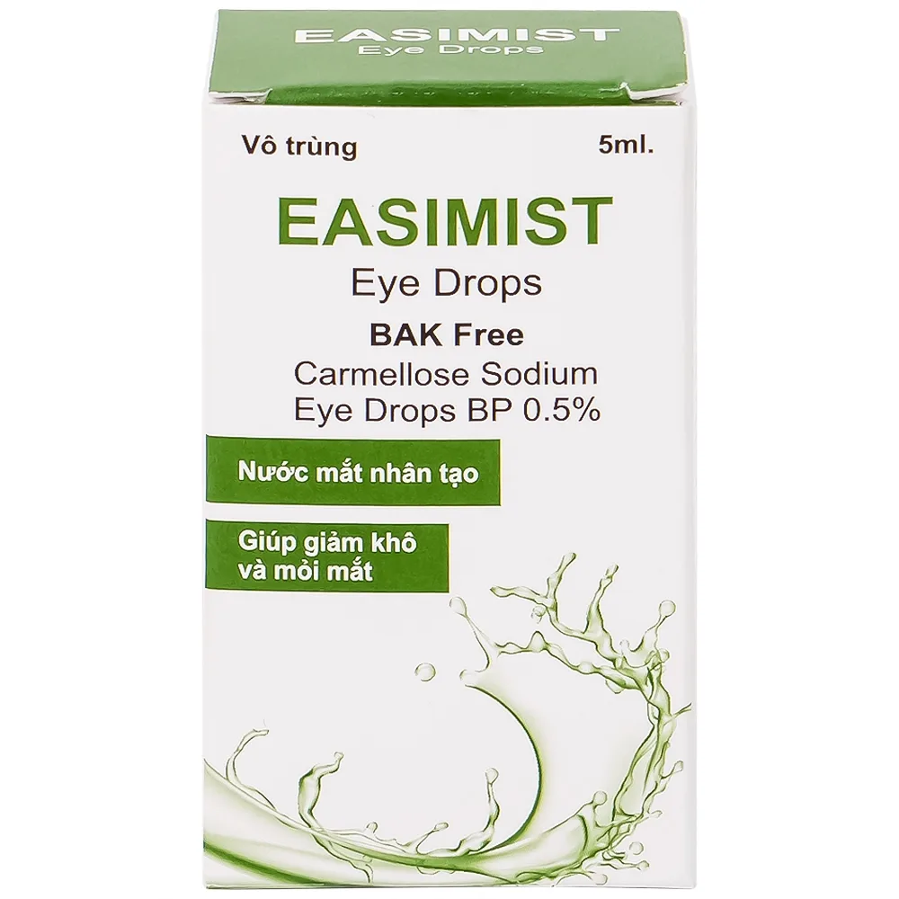 Hình ảnh Nước mắt nhân tạo Easimist Eye Drops Indiana Ophthalmics giúp giảm khô và mỏi mắt (5ml)