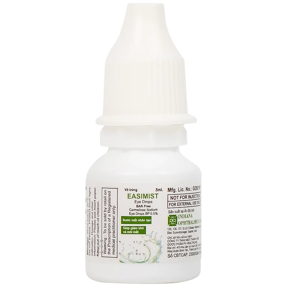 Hình ảnh Nước mắt nhân tạo Easimist Eye Drops Indiana Ophthalmics giúp giảm khô và mỏi mắt (5ml)