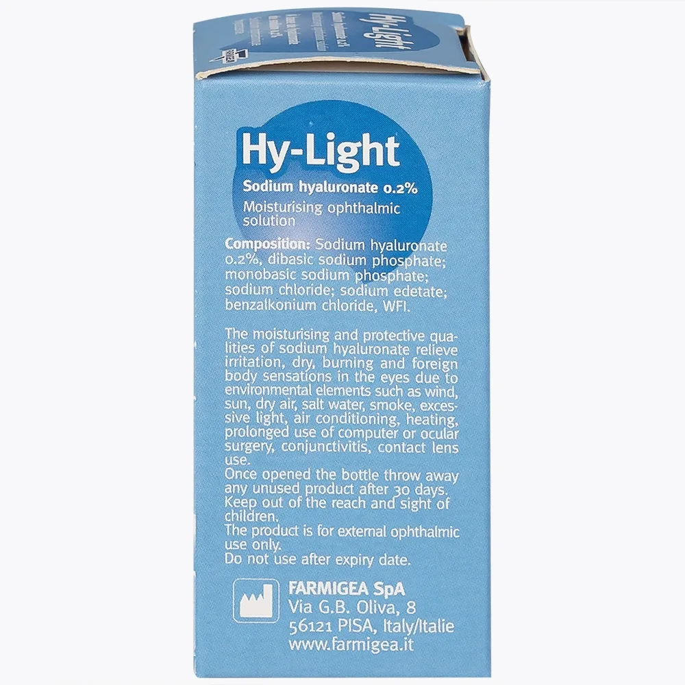 Hình ảnh Nước mắt nhân tạo Hy-Light 10ml Farmigea giữ ẩm và bảo vệ mắt giảm tình trạng kích ứng, khô, đỏ