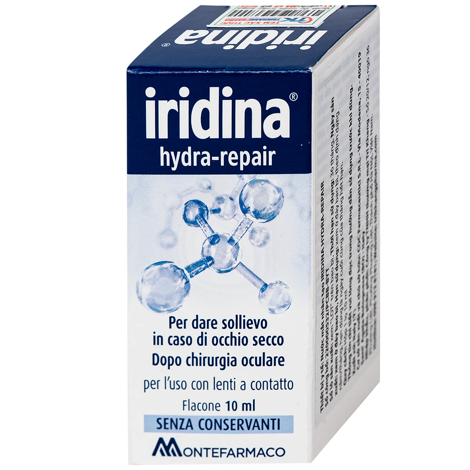 Hình ảnh Nước mắt nhân tạo Iridina hydra-repair Giảm Kích Ứng, khô mắt, bảo vệ và phục hồi nhãn cầu (10ml)