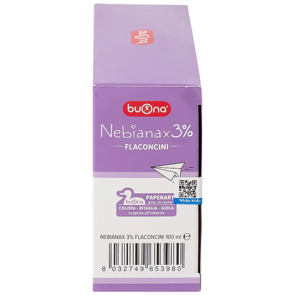 Hình ảnh Dung dịch muối ưu trương nhỏ mũi Buona Nebianax 3% làm loãng dịch nhầy ở mũi (20 ống)
