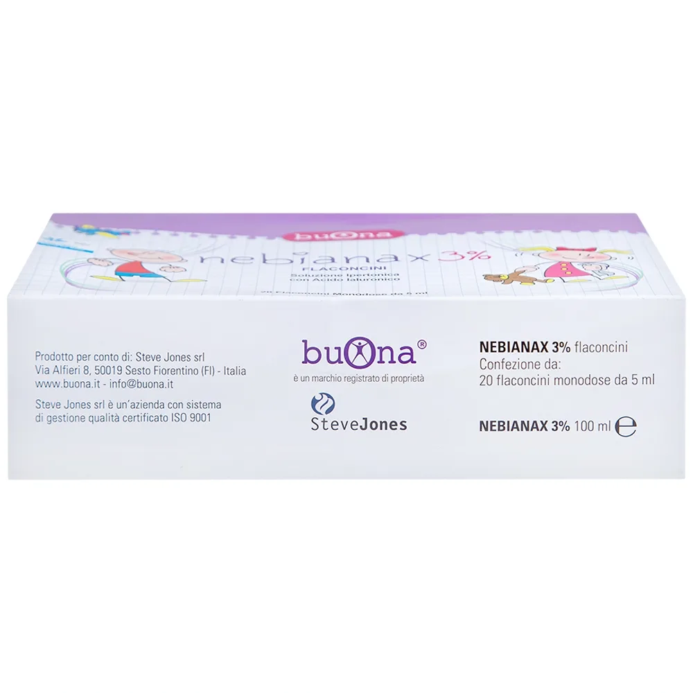 Hình ảnh Dung dịch muối ưu trương nhỏ mũi Buona Nebianax 3% làm loãng dịch nhầy ở mũi (20 ống)