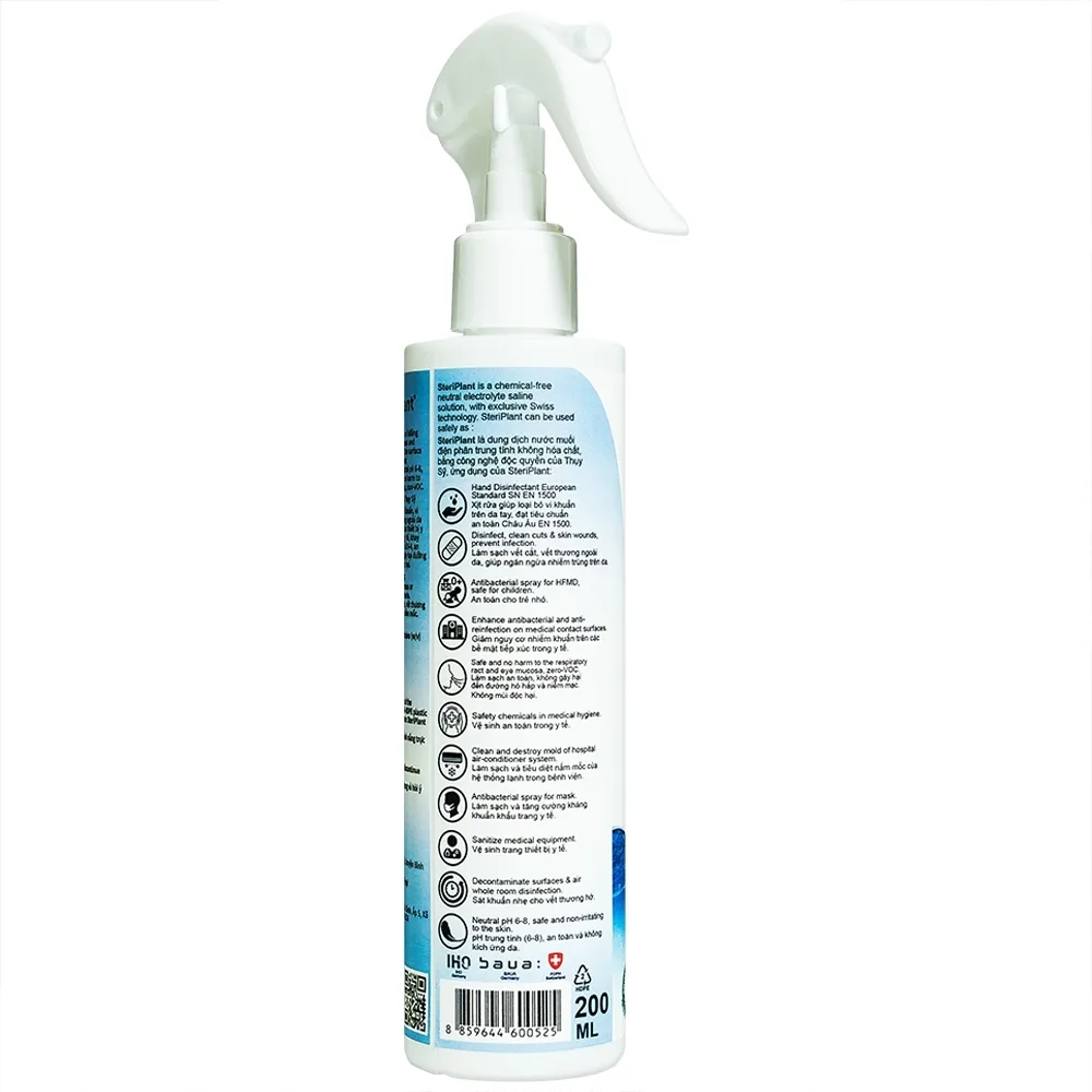 Hình ảnh Nước xịt khuẩn Steriplant 200ml làm sạch vết thương ngoài da và ngăn ngừa viêm loét