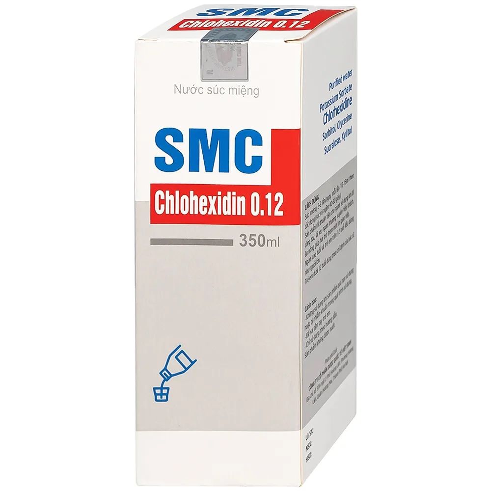 Hình ảnh Nước súc miệng SMC Chlohexidin 0.12 Việt Sinh Pharma phòng ngừa và điều trị viêm nướu, viêm nha chu (350ml)