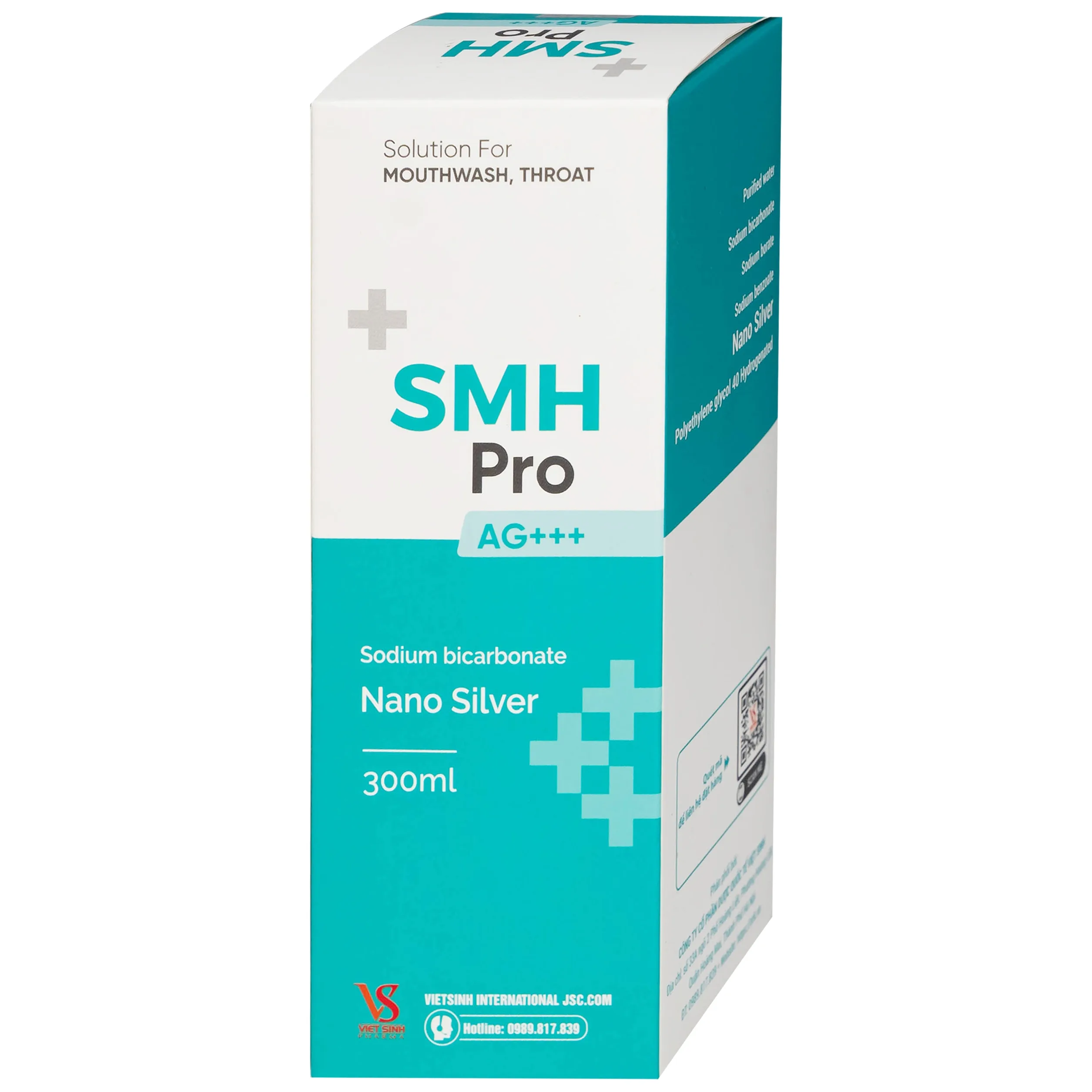 Hình ảnh Nước súc miệng, họng SMH Pro Ag+++ 300ml Việt Sinh vệ sinh răng, miệng, ngăn ngừa hôi miệng