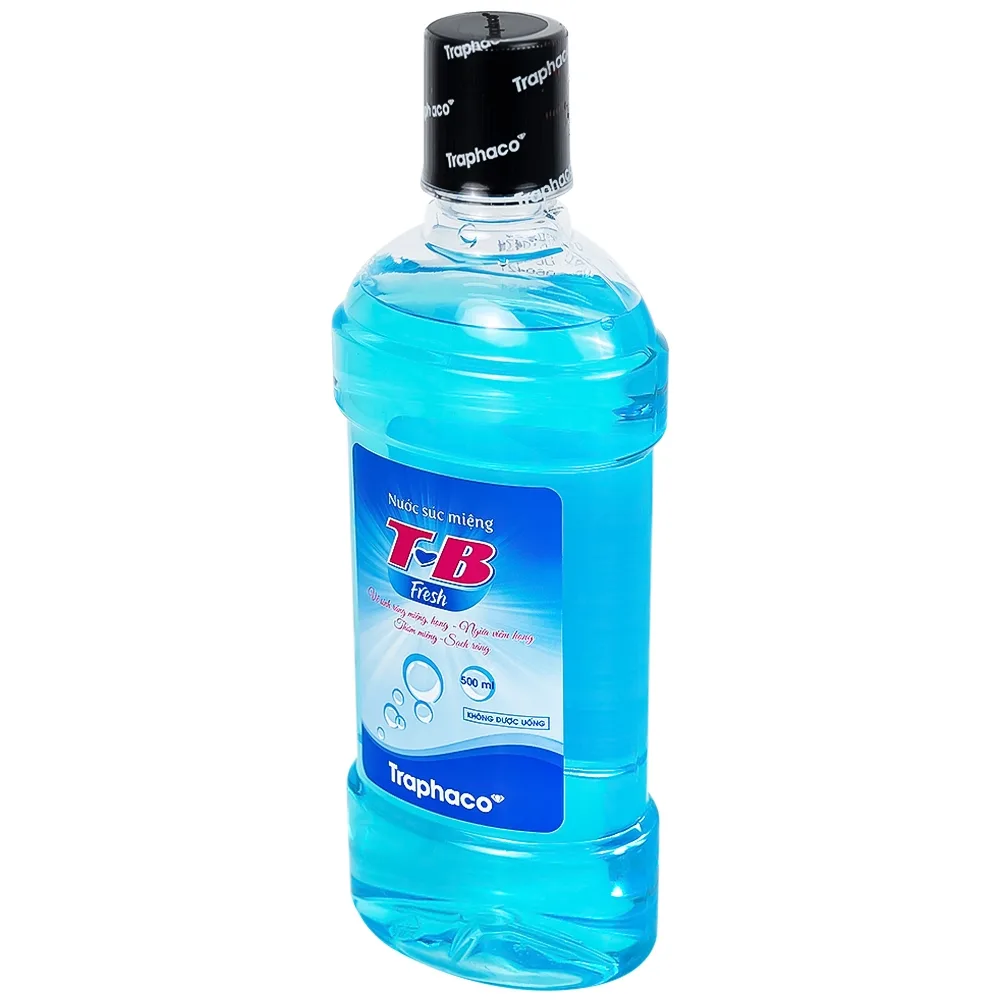 Hình ảnh Nước súc miệng T-B Fresh 500ml Traphaco làm sạch răng, miệng, họng, hỗ trợ ngăn ngừa viêm họng, viêm lợi