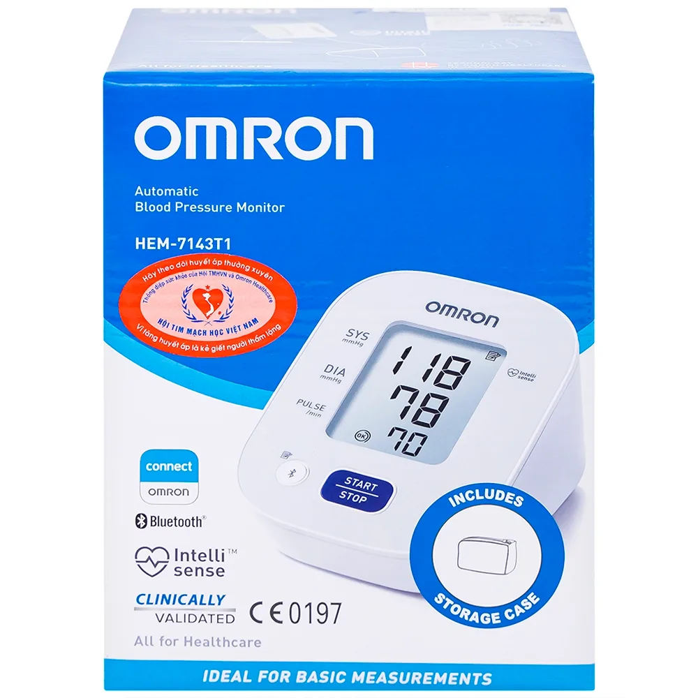 Hình ảnh Máy đo huyết áp bắp tay tự động Omron HEM 7143T1 cho kết quả chính xác, nhanh chóng