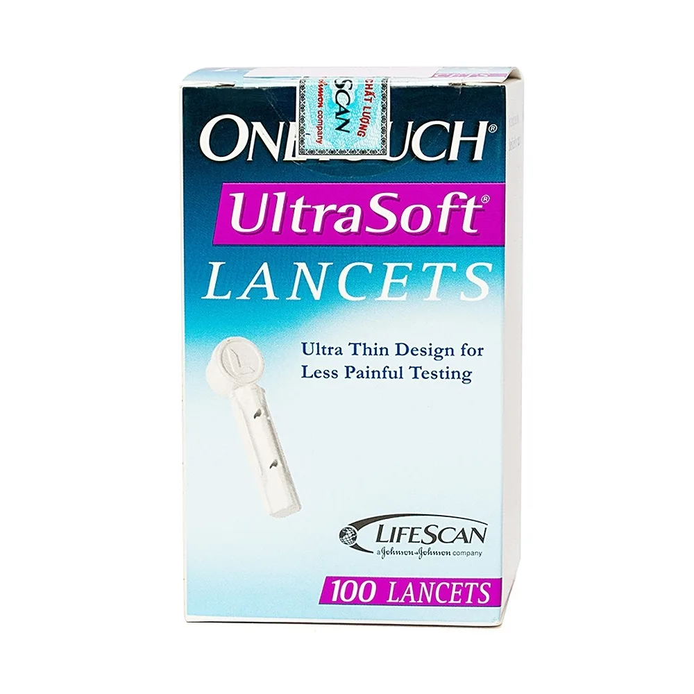 Hình ảnh Kim lấy máu vô trùng Onetouch UltraSoft Lancets đầu kim cực nhỏ (100 cái)