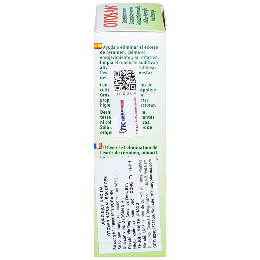 Hình ảnh Dung dịch nhỏ tai Otosan Natural Ear Drops loại bỏ và ngăn ngừa sự hình thành của ráy tai (10ml)